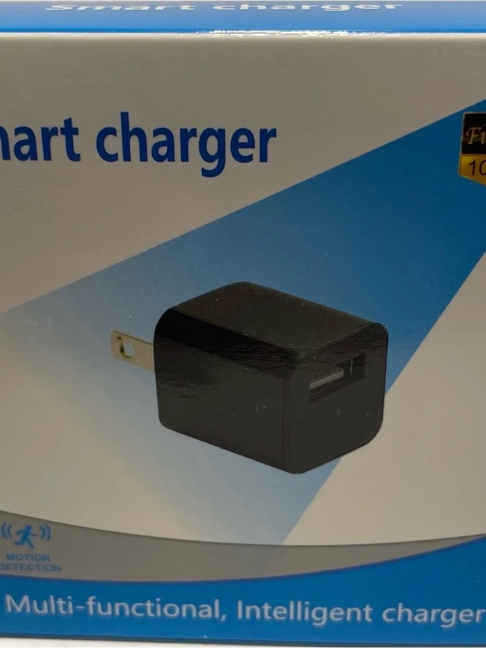 Compact Black USB Wall Charger with Hidden Camera